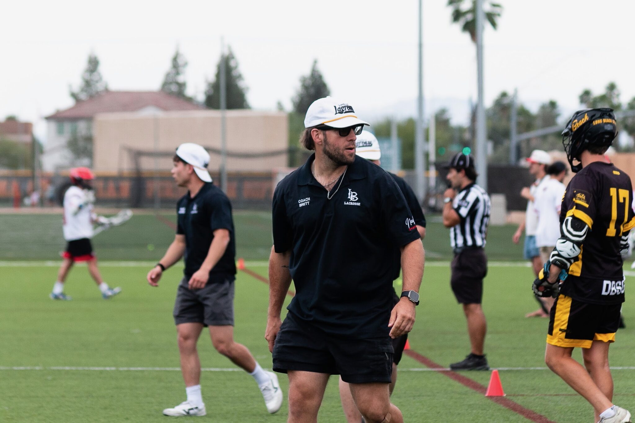 Brett Fink coaching Cal State Long Beach lacrosse